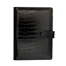Load image into Gallery viewer, Croc Black 6-Ring Agenda Cover | A5
